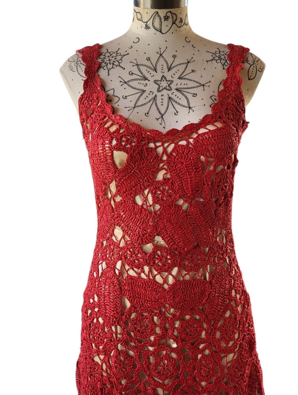 Rare Tracy Reese Gilmore Girls Lorelai Crochet Dress Size 6 - Picture 4 of 14